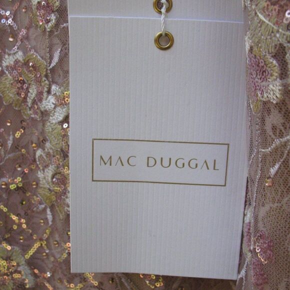 Mac Duggal 67481 Womens Floral Embellished Sleeveless Plunge Neck Gown Dress - Picture 10 of 15